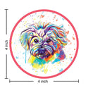 Maltese Dog Watercolor Style Round Vinyl Sticker