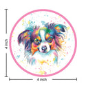 Papillon Dog Watercolor Style Round Vinyl Sticker