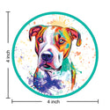 Pit Bull Dog Watercolor Style Round Vinyl Sticker