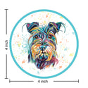 Schnauzer Dog Watercolor Style Round Vinyl Sticker
