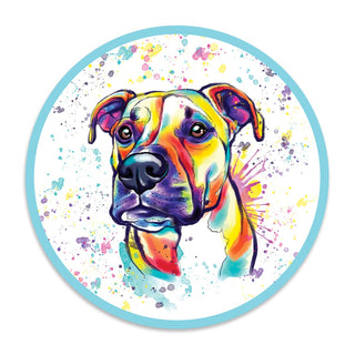 Staffordshire Terrier Dog Watercolor Style Round Vinyl Sticker