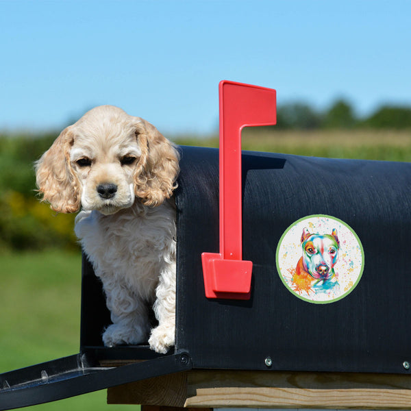 Happy Staffordshire Terrier Dog Watercolor Style Round Vinyl Sticker
