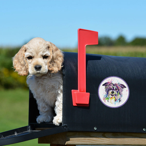 Yorkshire Terrier Dog Watercolor Style Round Vinyl Sticker