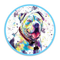 Happy American Bulldog Watercolor Style Mini Vinyl Sticker