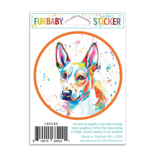 Basenji Dog Watercolor Style Mini Vinyl Sticker