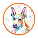 Basenji Dog Watercolor Style Mini Vinyl Sticker