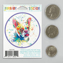 French Bulldog Watercolor Style Mini Vinyl Sticker