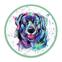 Black Labrador Retriever Dog Watercolor Style Mini Vinyl Sticker