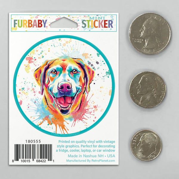 American Chocolate Labrador Retriever Dog Watercolor Style Mini Vinyl Sticker