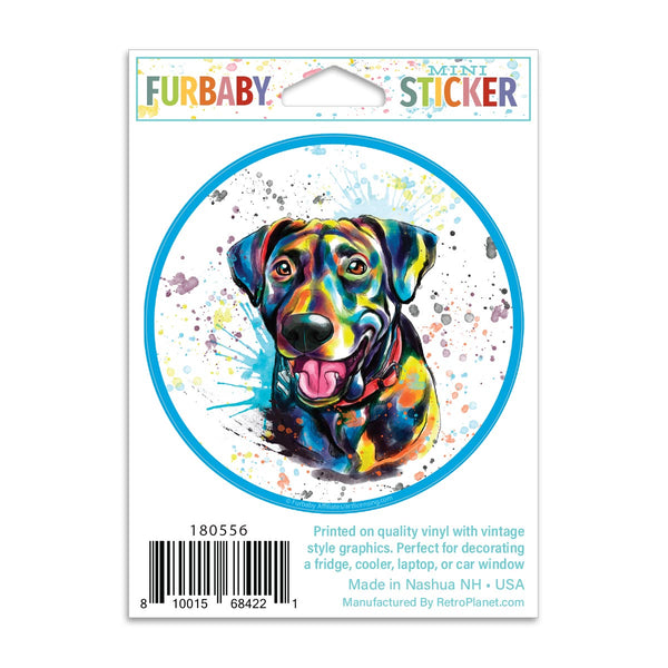 American Black Labrador Retriever Dog Watercolor Style Mini Vinyl Sticker