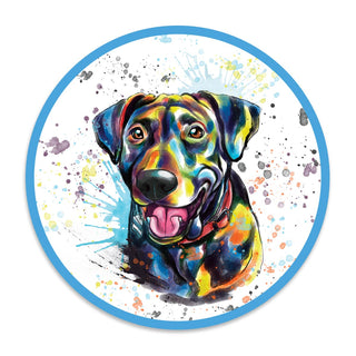 American Black Labrador Retriever Dog Watercolor Style Mini Vinyl Sticker