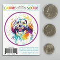 Llaso Apso Dog Watercolor Style Mini Vinyl Sticker