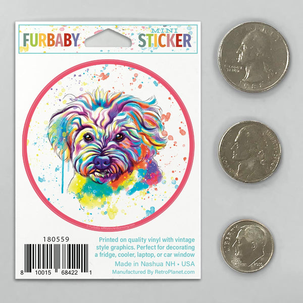 Maltese Dog Watercolor Style Mini Vinyl Sticker