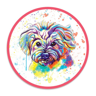 Maltese Dog Watercolor Style Mini Vinyl Sticker