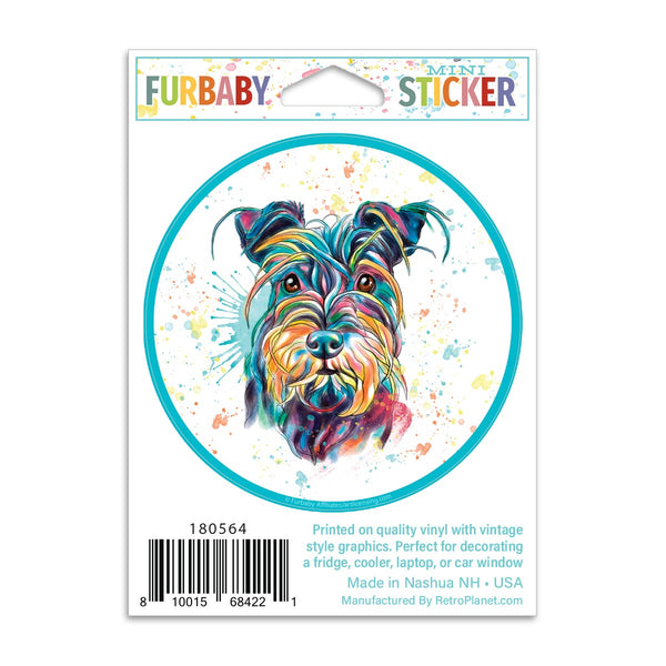 Schnauzer Dog Watercolor Style Mini Vinyl Sticker