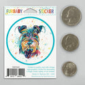 Schnauzer Dog Watercolor Style Mini Vinyl Sticker
