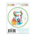 Happy Staffordshire Terrier Dog Watercolor Style Mini Vinyl Sticker