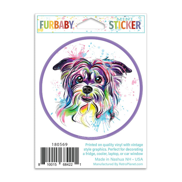 Yorkshire Terrier Dog Watercolor Style Mini Vinyl Sticker