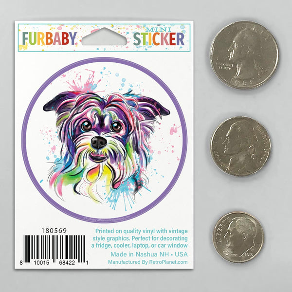 Yorkshire Terrier Dog Watercolor Style Mini Vinyl Sticker