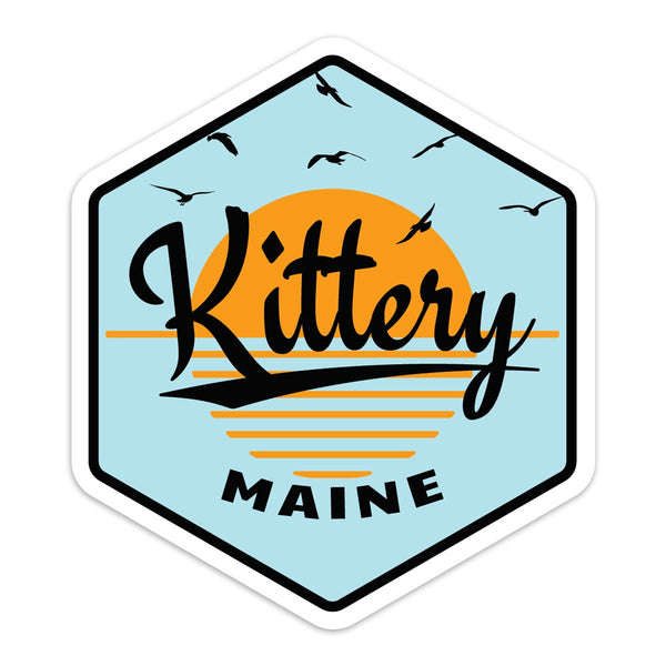 Maine Ocean Sunset Die Cut Vinyl Sticker