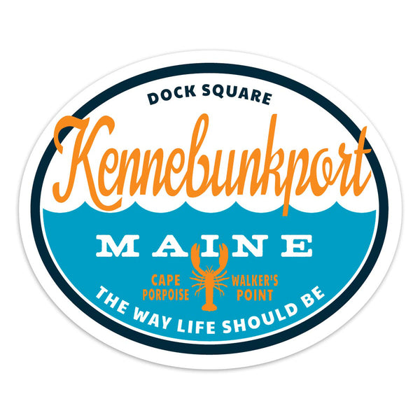 Maine Ocean Waves Die Cut Vinyl Sticker