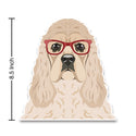 American Cocker Spaniel Dog Wearing Hipster Glasses Large Vinyl Car Window Sticker