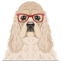 American Cocker Spaniel Dog Wearing Hipster Glasses Large Vinyl Car Window Sticker