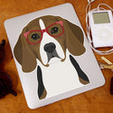 Beagle Dog Wearing Hipster Glasses Large Vinyl Car Window Sticker