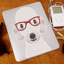 Bedlington Terrier Dog Wearing Hipster Glasses Large Vinyl Car Window Sticker