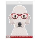 Bedlington Terrier Dog Wearing Hipster Glasses Large Vinyl Car Window Sticker