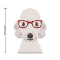 Bedlington Terrier Dog Wearing Hipster Glasses Large Vinyl Car Window Sticker