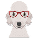 Bedlington Terrier Dog Wearing Hipster Glasses Large Vinyl Car Window Sticker