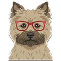 Cairn Terrier Dog Wearing Hipster Glasses Large Vinyl Car Window Sticker
