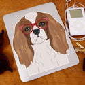 Cavalier King Charles Spaniel Dog Wearing Hipster Glasses Large Vinyl Car Window Sticker
