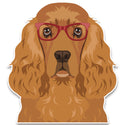 English Cocker Spaniel Dog Wearing Hipster Glasses Large Vinyl Car Window Sticker