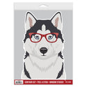 Husky Dog Wearing Hipster Glasses Large Vinyl Car Window Sticker