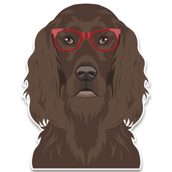 Irish Setter Dog Wearing Hipster Glasses Large Vinyl Car Window Sticker