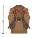 Long Haired Dachshund Dog Wearing Hipster Glasses Large Vinyl Car Window Sticker