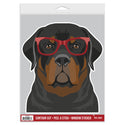 Rottweiler Dog Wearing Hipster Glasses Large Vinyl Car Window Sticker