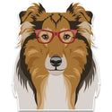 Rough Collie Dog Wearing Hipster Glasses Large Vinyl Car Window Sticker