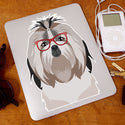 Shih Tzu Dog Wearing Hipster Glasses Large Vinyl Car Window Sticker