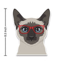 Siamese Cat Wearing Hipster Glasses Large Vinyl Car Window Sticker