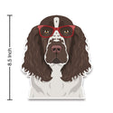 Springer Spaniel Dog Wearing Hipster Glasses Large Vinyl Car Window Sticker