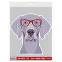 Weimaraner Dog Wearing Hipster Glasses Large Vinyl Car Window Sticker