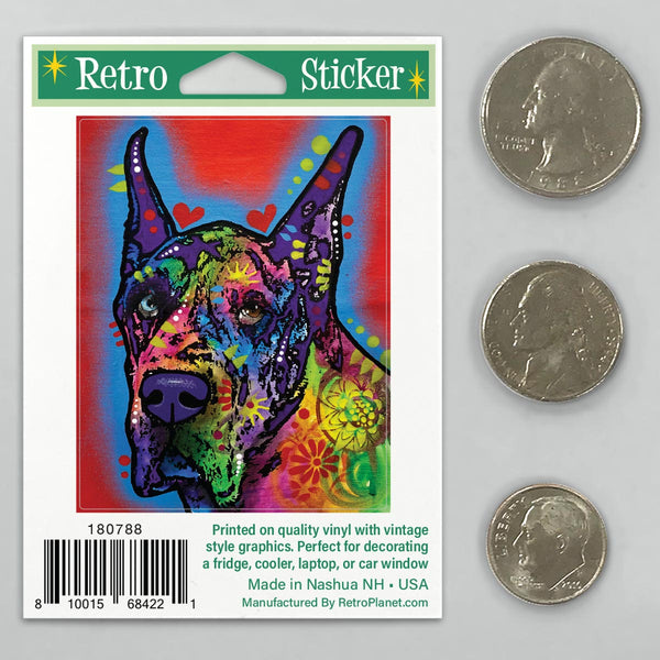 Doberman Pinscher Dog Dean Russo Mini Vinyl Sticker