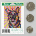 German Shepherd Dog Being Happy Dean Russo Mini Vinyl Sticker