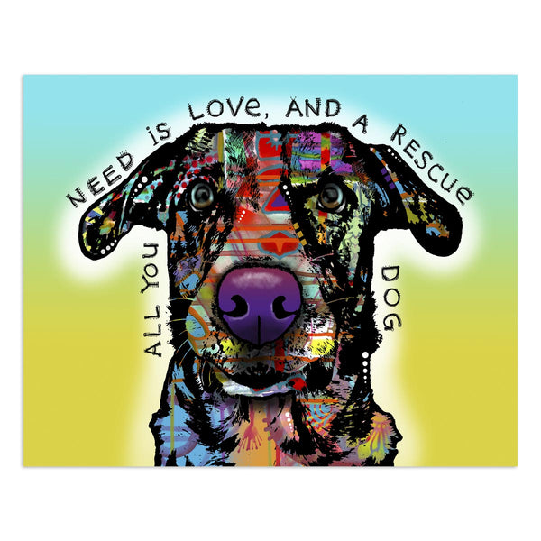 Labrador Retriever Dog Love and Rescue Dean Russo Mini Vinyl Sticker