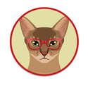 Abyssinian Cat Wearing Hipster Glasses Mini Vinyl Sticker