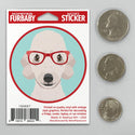 Bedlington Terrier Dog Wearing Hipster Glasses Mini Vinyl Sticker