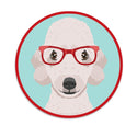 Bedlington Terrier Dog Wearing Hipster Glasses Mini Vinyl Sticker